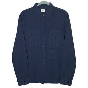 AG Adriano Goldschmied Utility Shirt Mens M Navy Blue Chore Work Field NEW